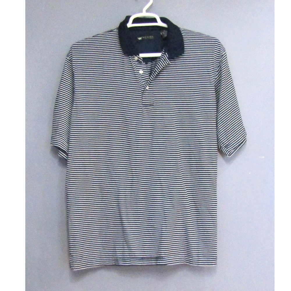 Wedge Golf Navy Blue & White Polo Shirt Size XL